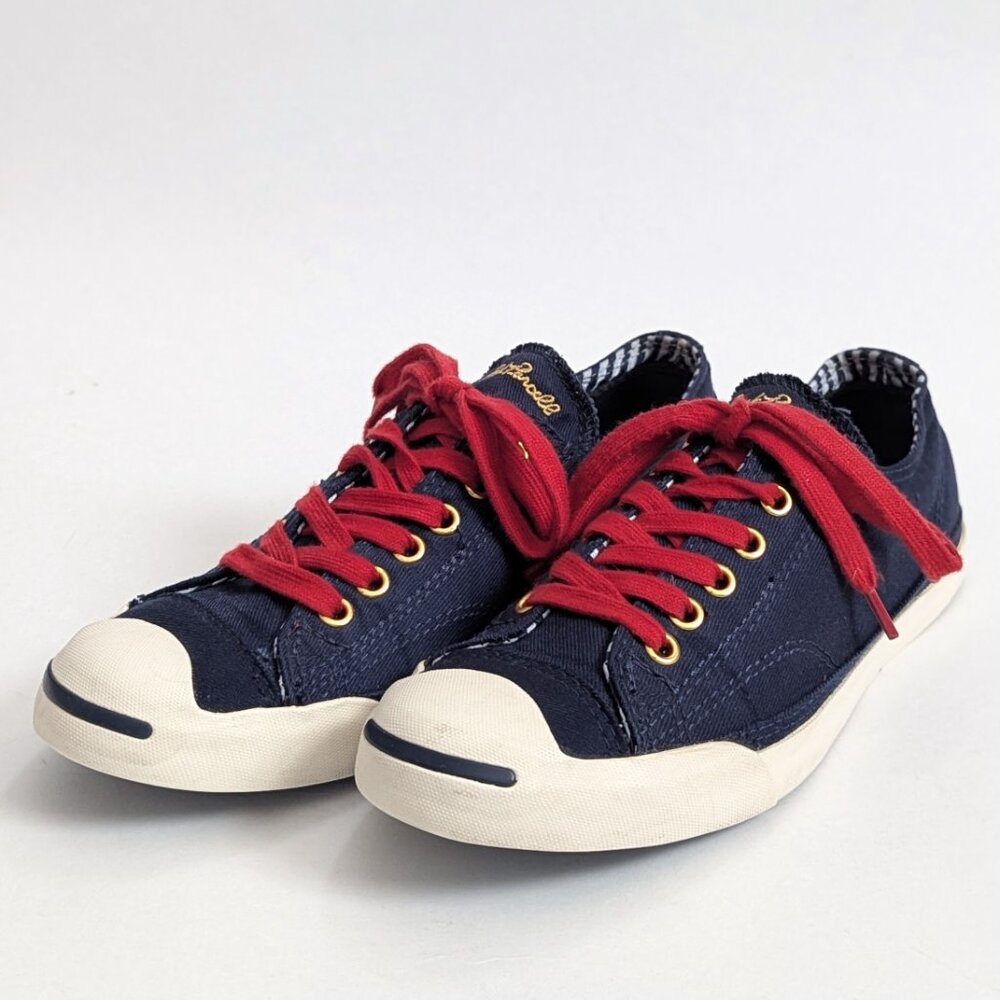 Converse x Jack Purcell Low Top Navy Blue/Gold Canvas Sneaker Women's  US 8